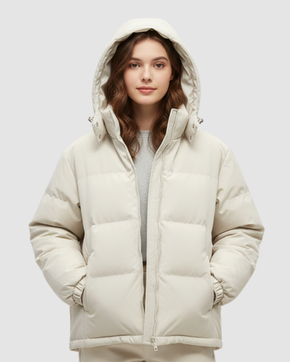 Manteau d'hiver femme rembourré porté en extérieur