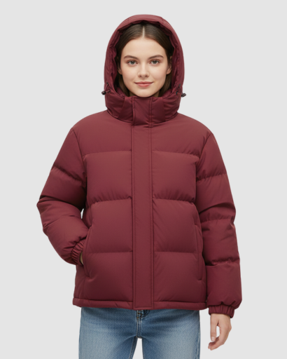 Manteau d'hiver femme rembourré porté en extérieur