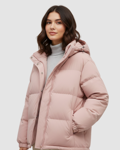 Manteau d'hiver femme rembourré porté en extérieur