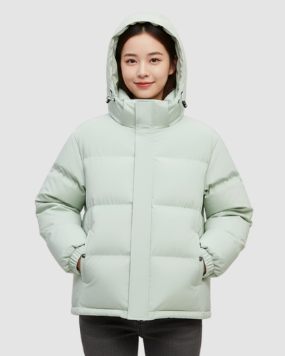 Manteau d'hiver femme rembourré porté en extérieur