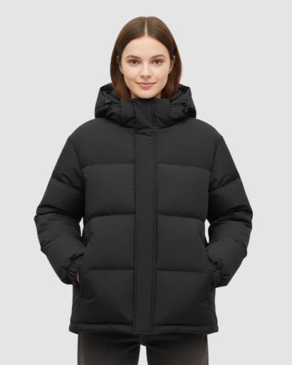 Manteau d'hiver femme rembourré porté en extérieur