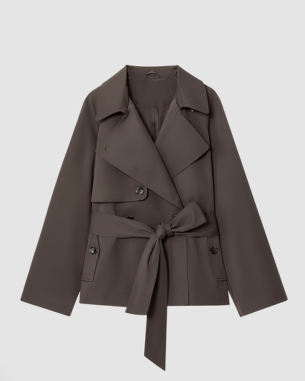 Trench-Coat Court Femme Ceinturé – Coupe Croisée Chic & Style Intemporel | Mi-Saison – vue 2