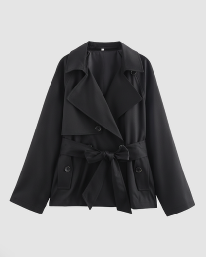 Trench-Coat Court Femme Ceinturé – Coupe Croisée Chic & Style Intemporel | Mi-Saison – vue 3