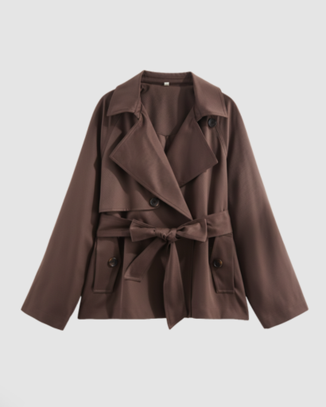 Trench-Coat Court Femme Ceinturé – Coupe Croisée Chic & Style Intemporel | Mi-Saison