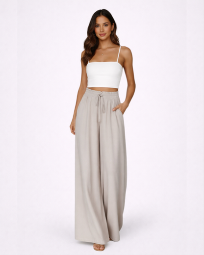 Pantalon Large Femme – Fluide & Taille Haute pour une Allure Élancée | Pantalon Jambe Large