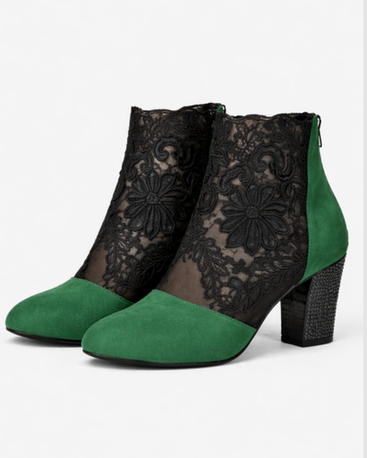 Bottines Talon Bloc Femme Dentelle – Élégance Féminine & Confort Assuré | Soirée & Quotidien