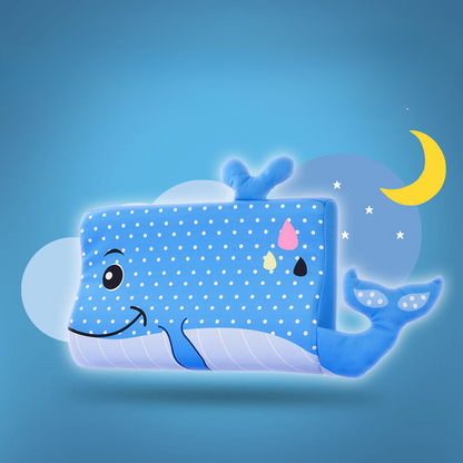Oreiller tout-petit en mousse à mémoire, motif baleine