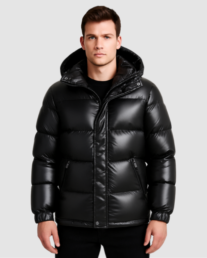 Doudoune homme capuche marron