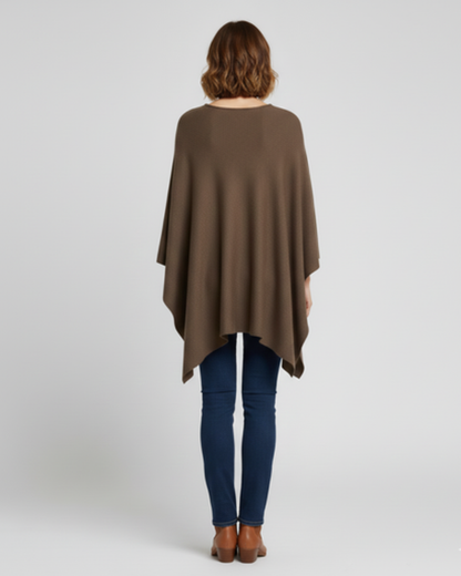 Poncho en Maille Fine pour Femme - Coupe Fluide et Élégante - Idéal Mi-Saison – vue 2