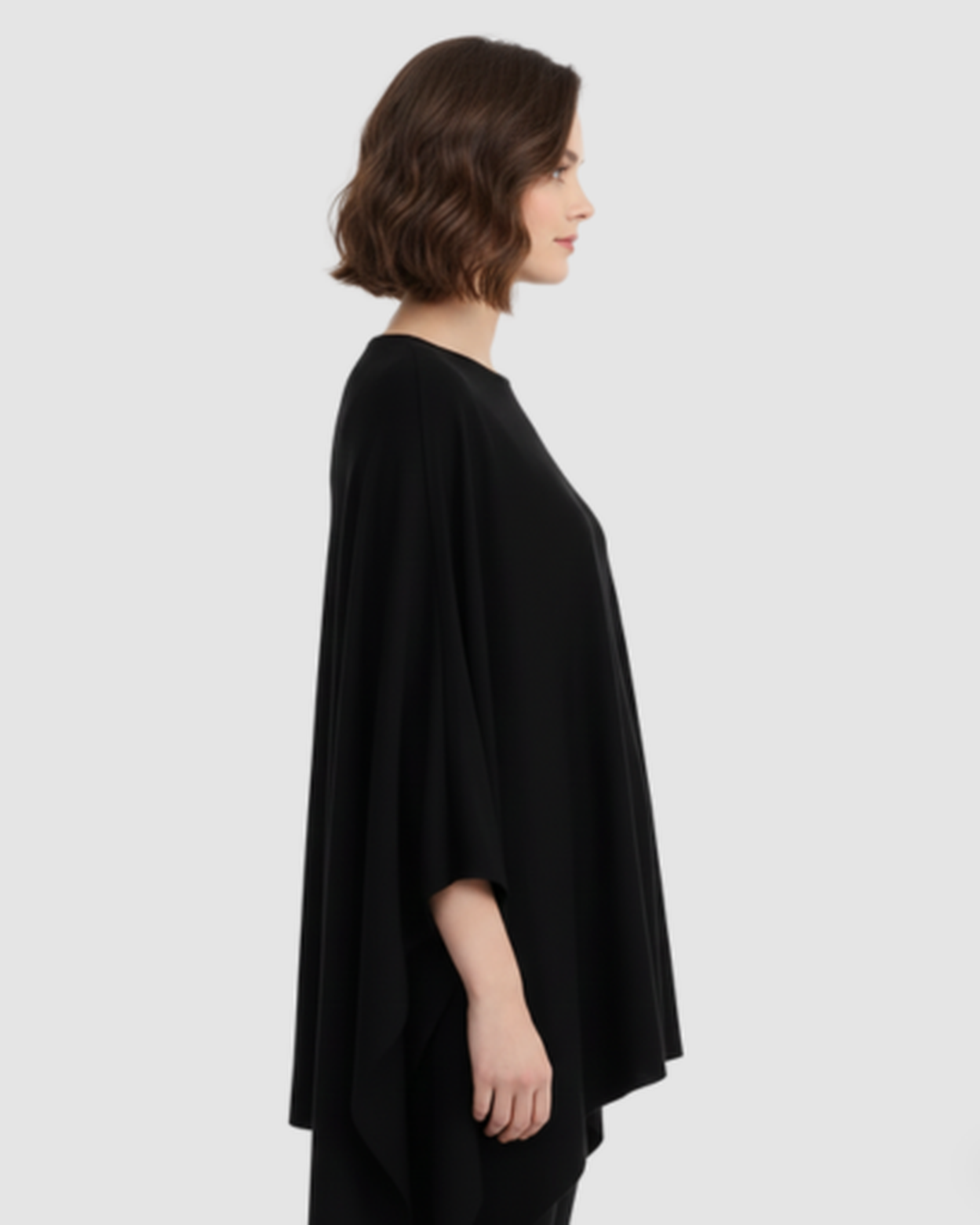 Poncho en Maille Fine pour Femme - Coupe Fluide et Élégante - Idéal Mi-Saison – vue 6