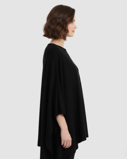 Poncho en Maille Fine pour Femme - Coupe Fluide et Élégante - Idéal Mi-Saison – vue 6