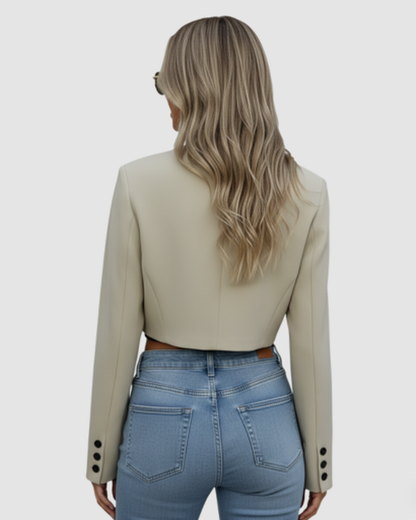 Blazer Court Femme Chic à Coupe Structurée – Veste Cropped Élégante