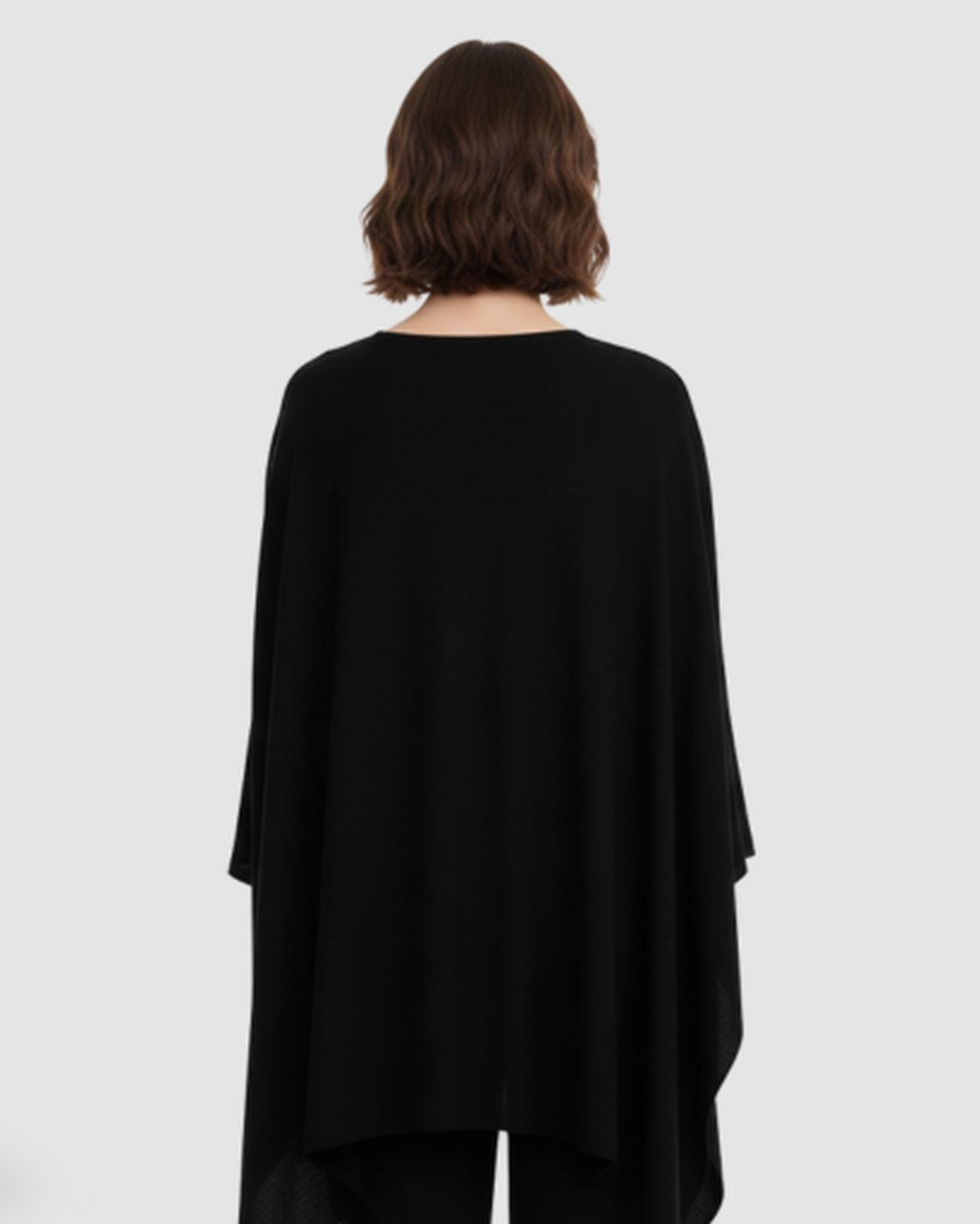 Poncho en Maille Fine pour Femme - Coupe Fluide et Élégante - Idéal Mi-Saison – vue 5