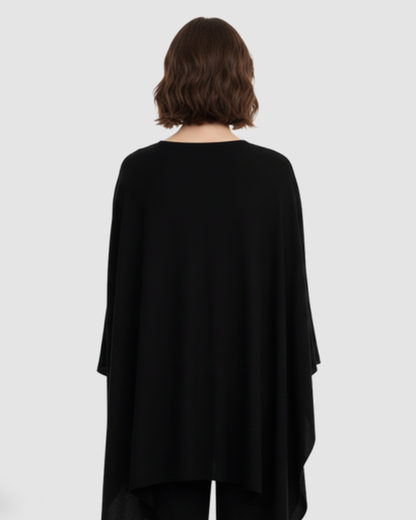 Poncho en Maille Fine pour Femme - Coupe Fluide et Élégante - Idéal Mi-Saison – vue 5