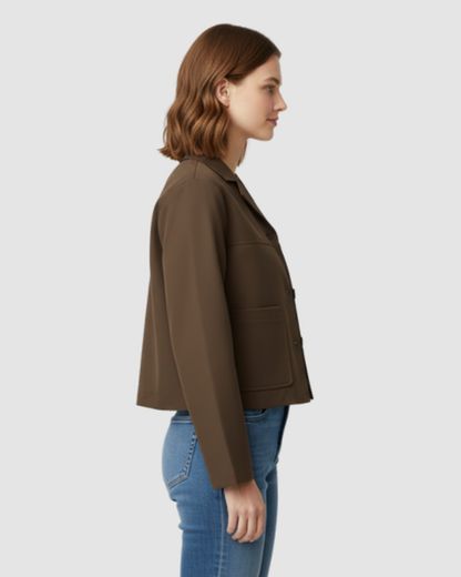 Veste Courte Femme Col Tailleur – Coupe Structurée & Style Chic | Bureau & Soirée