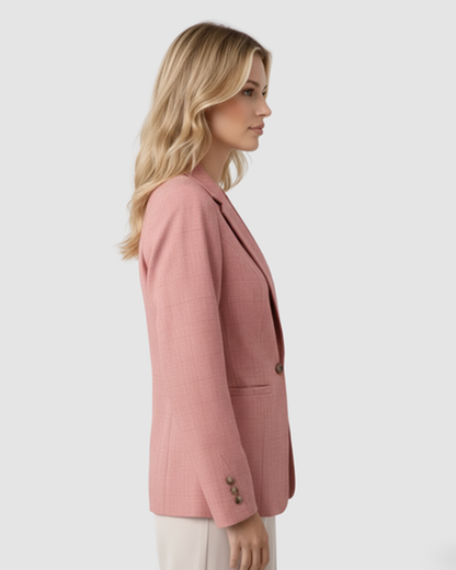 Blazer Femme Cintré Carreaux – Coupe Ajustée & Style Tendance | Bureau & Casual Chic