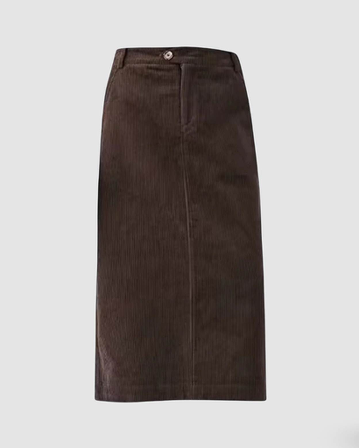 Gonna Lunga in Velluto a Coste dal Taglio Dritto Elegante