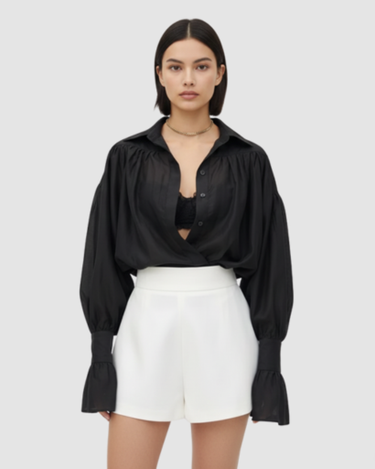Blouse fluide femme – Élégance aérienne à manches bouffantes | Chemise respirante