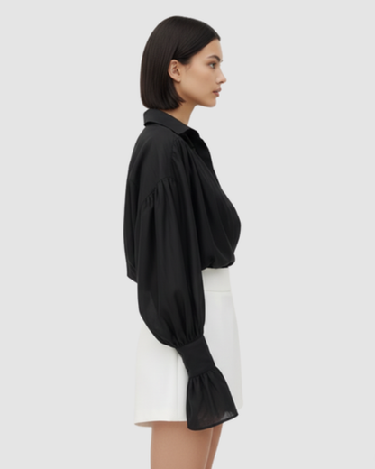 Blouse fluide femme – Élégance aérienne à manches bouffantes | Chemise respirante