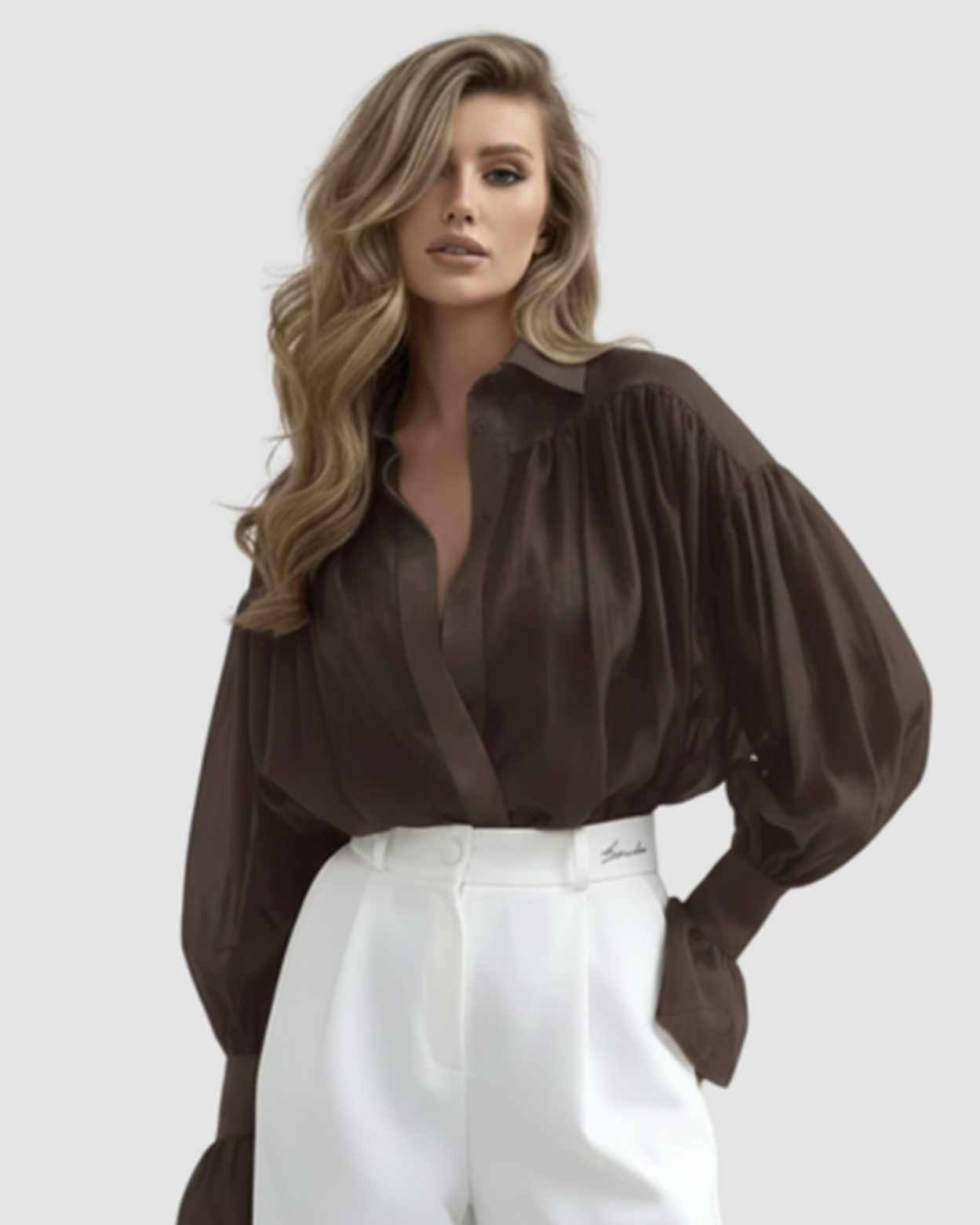 Blouse fluide femme – Élégance aérienne à manches bouffantes | Chemise respirante