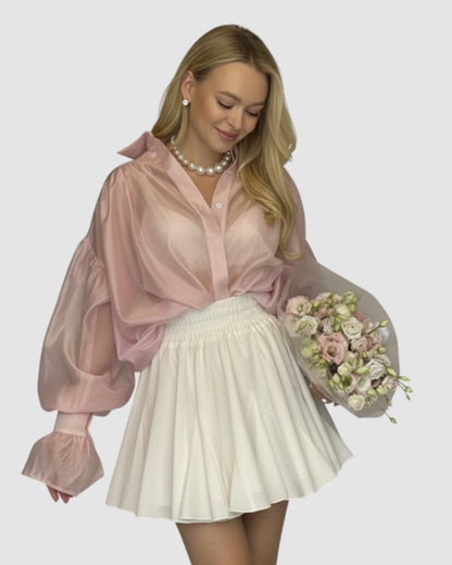 Blouse fluide femme – Élégance aérienne à manches bouffantes | Chemise respirante