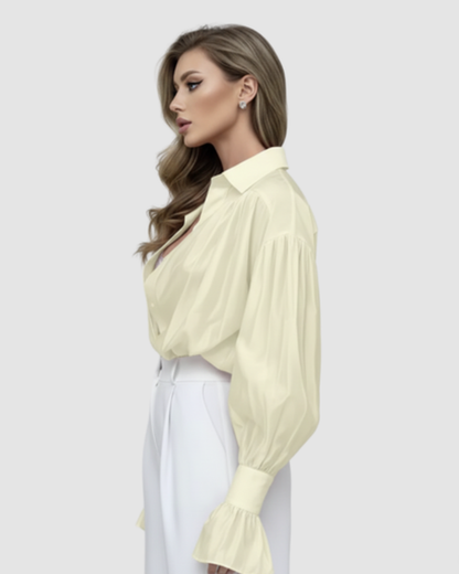 Blouse fluide femme – Élégance aérienne à manches bouffantes | Chemise respirante