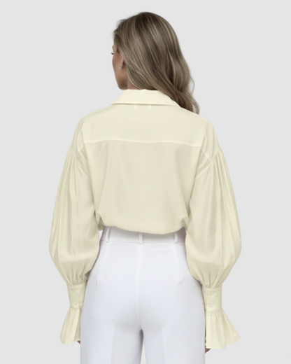 Blouse fluide femme – Élégance aérienne à manches bouffantes | Chemise respirante