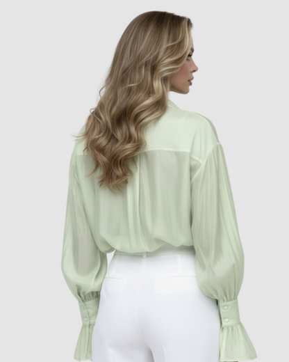 Blouse fluide femme – Élégance aérienne à manches bouffantes | Chemise respirante