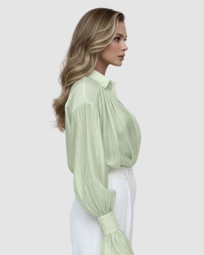 Blouse fluide femme – Élégance aérienne à manches bouffantes | Chemise respirante