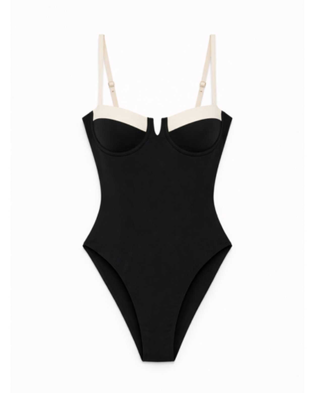 Maillot de Bain Une Pièce Femme Sculptant – Bretelles Fines & Décolleté Structuré | Style Chic