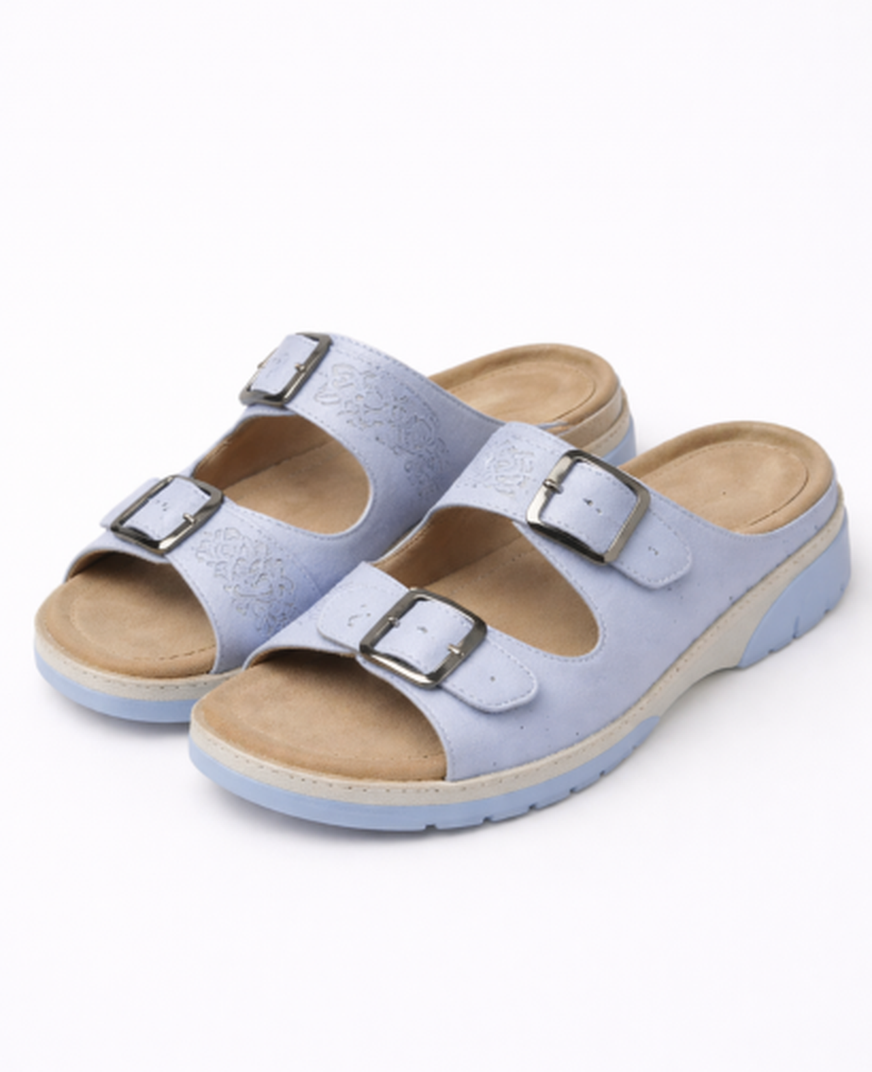 Sandales compensées confort à double bride réglable | plateforme femme