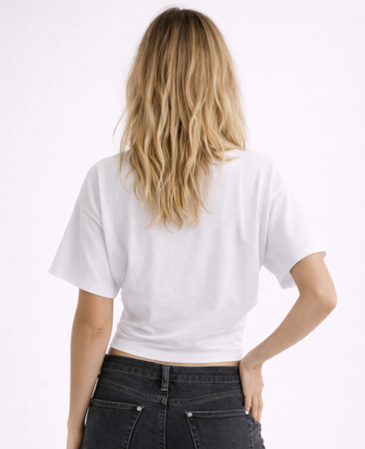 Top Court Femme Drapé – Encolure Ronde & Manches Courtes, Style Décontracté Chic