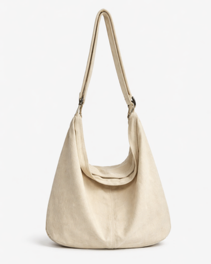 Sac hobo femme en cuir souple, bandoulière réglable, vue de face