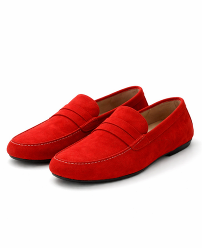 Mocassins homme en suédine coupe classique à enfiler