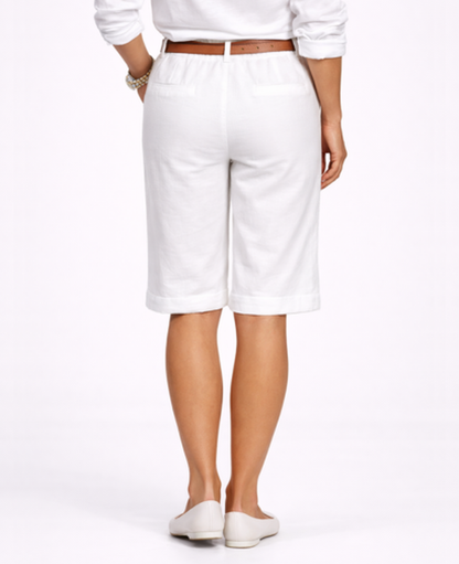 Short Bermuda Femme – Taille Haute & Coupe Droite avec Ceinture, Style Chic Estival