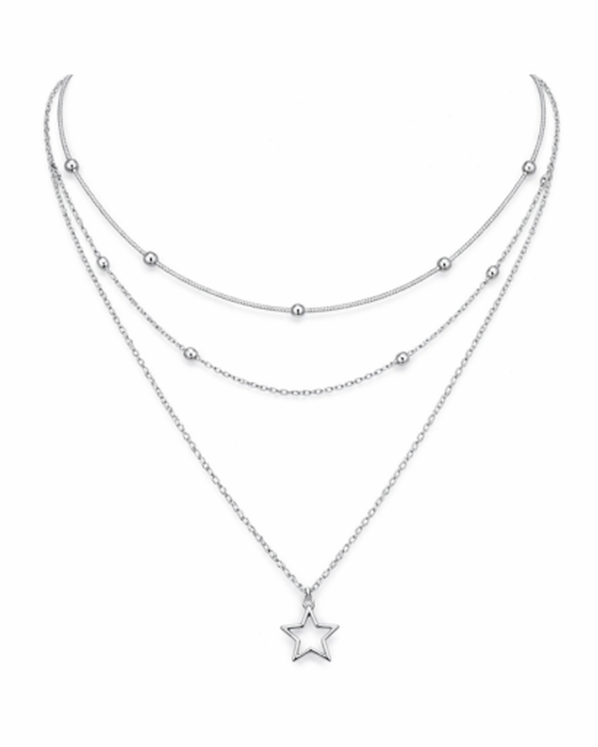 Collier Multi-Rangs Pendentif Étoile – vue 1