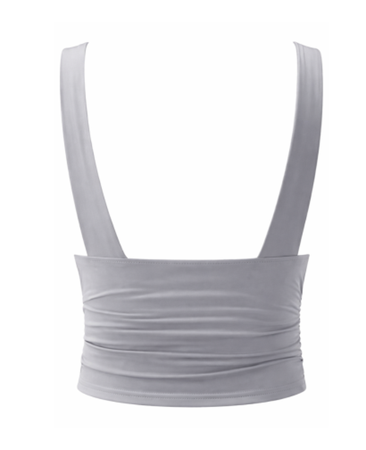 Top Femme Court – Col en V Plongeant & Drapé Sans Manches, Élégance Chic Moderne