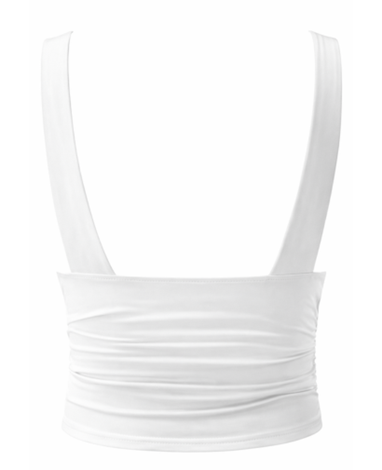 Top Femme Court – Col en V Plongeant & Drapé Sans Manches, Élégance Chic Moderne