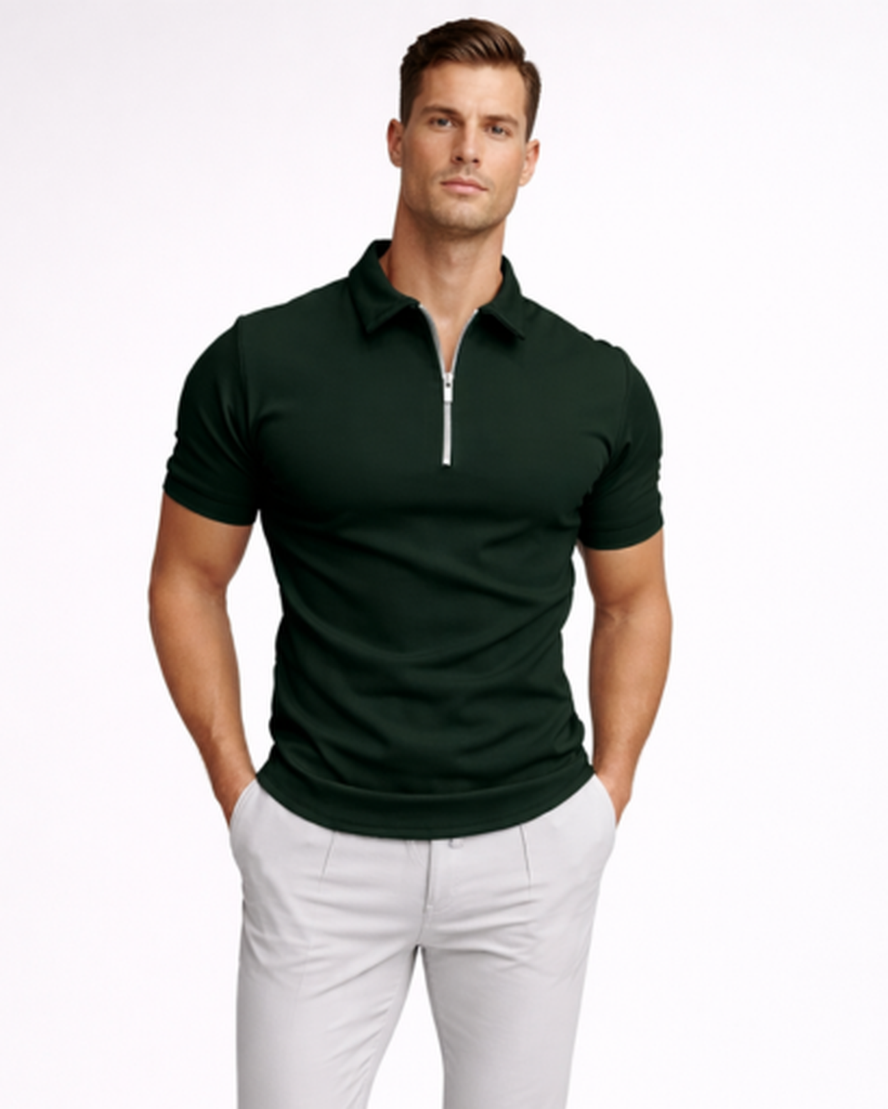 Polo Zip Homme – vue 4