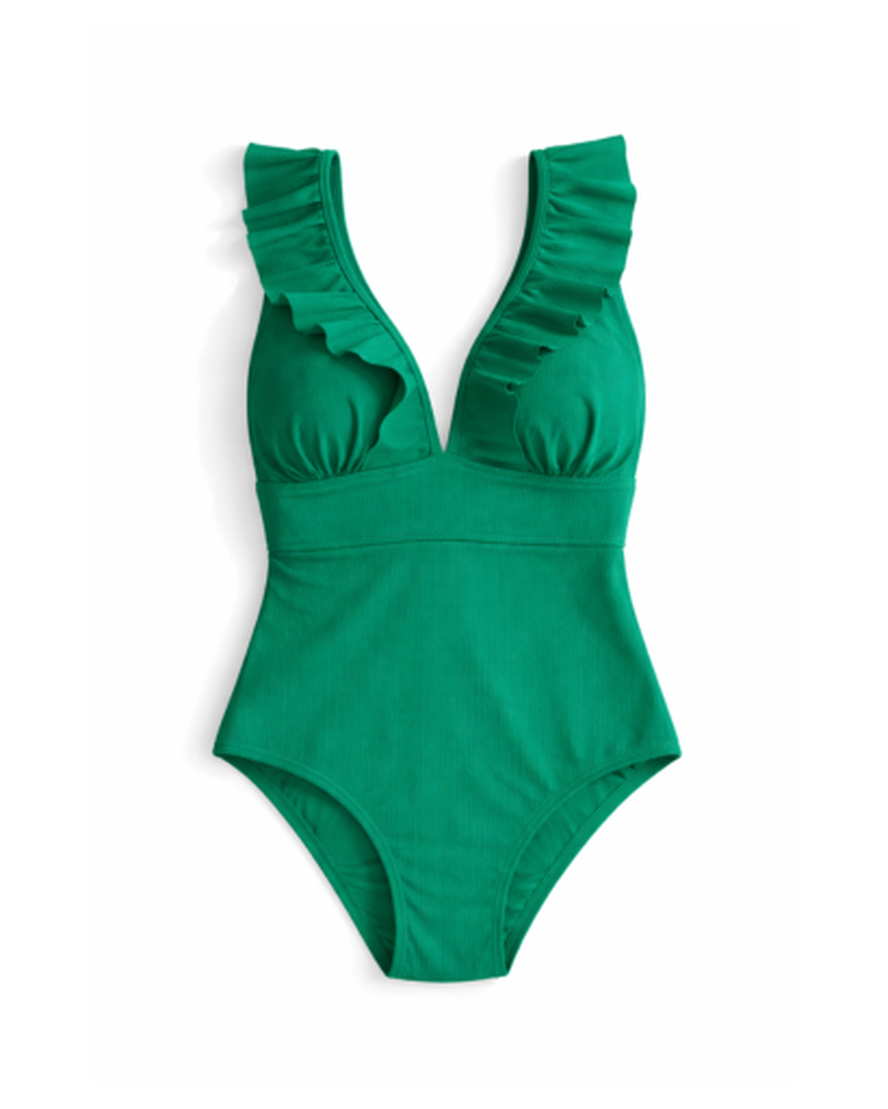 Costume da bagno intero da donna con volant e scollo profondo