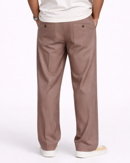 Pantalon Homme Coupe Droite Taille Élastique – Confort Souple & Style Épuré | Casual & Week-End