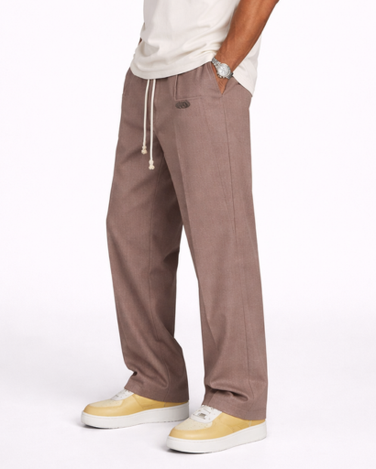 Pantalon Homme Coupe Droite Taille Élastique – Confort Souple & Style Épuré | Casual & Week-End