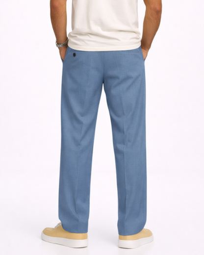 Pantalon Homme Coupe Droite Taille Élastique – Confort Souple & Style Épuré | Casual & Week-End