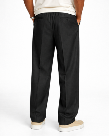 Pantalon Homme Coupe Droite Taille Élastique – Confort Souple & Style Épuré | Casual & Week-End