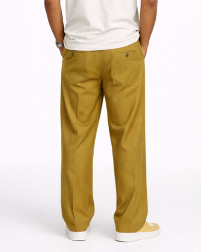 Pantalon Homme Coupe Droite Taille Élastique – Confort Souple & Style Épuré | Casual & Week-End