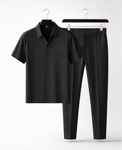 Ensemble homme chemise manches courtes et pantalon coupe ajustée – vue 4