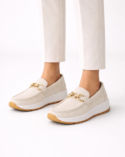 Mocassins Femme Plateforme – Chaîne Métallique & Style Casual Chic | Confort & Élégance Quotidienne