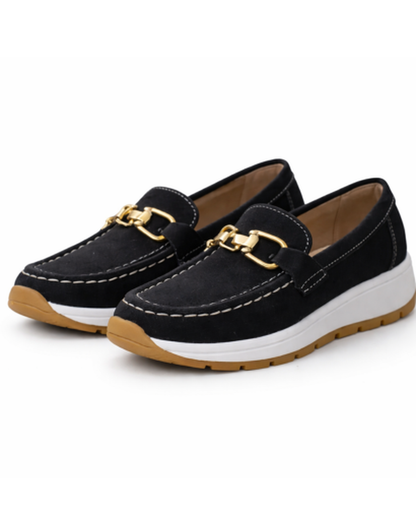 Mocassins Femme Plateforme – Chaîne Métallique & Style Casual Chic | Confort & Élégance Quotidienne
