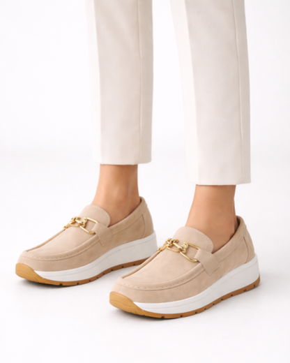 Mocassins Femme Plateforme – Chaîne Métallique & Style Casual Chic | Confort & Élégance Quotidienne