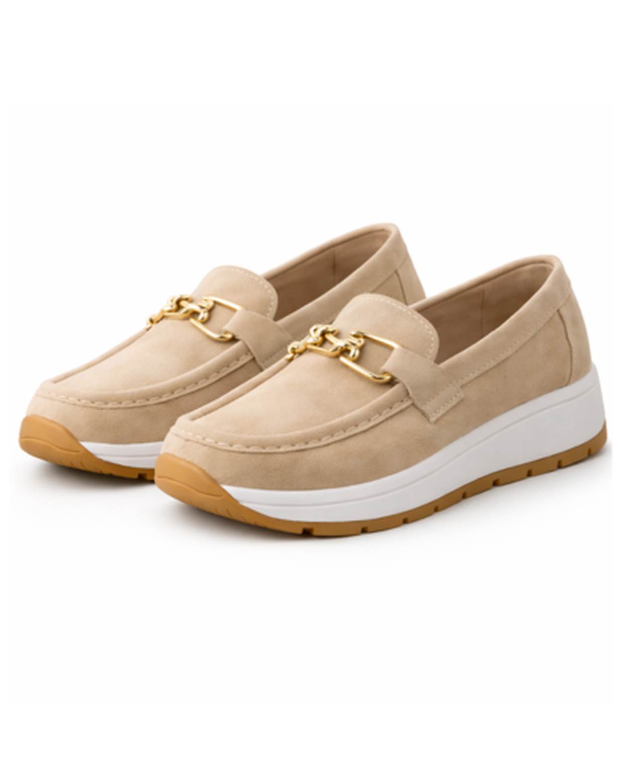 Mocassins Femme Plateforme – Chaîne Métallique & Style Casual Chic | Confort & Élégance Quotidienne